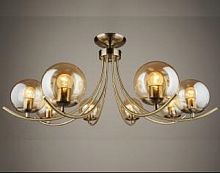 Люстра потолочная восьмирожковая Мелодия Света  E27 Золото картинка 